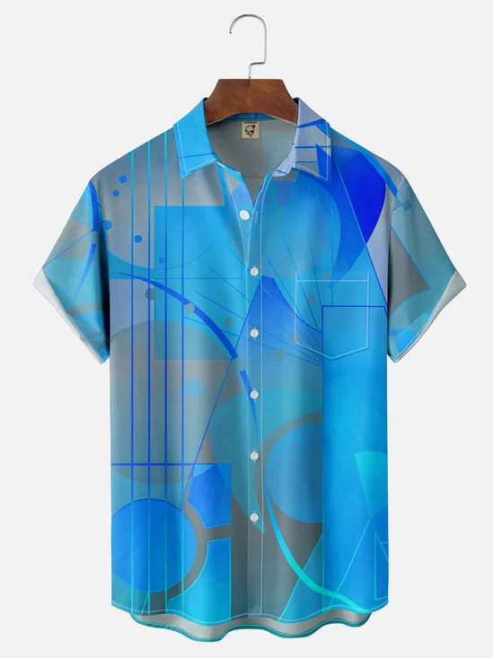 Hardaddy X Clemens Niewoehner Moisture-wicking Geomatric Chest Pocket Casual Shirt
