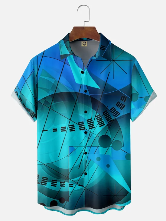 Hardaddy X Clemens Niewoehner Moisture-wicking Geomatric Chest Pocket Casual Shirt