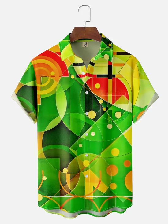 Hardaddy X Clemens Niewoehner Moisture-wicking Geomatric Chest Pocket Casual Shirt