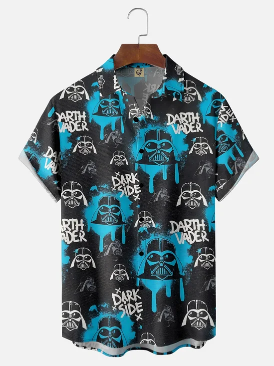 Moisture-Wicking Star Mandalorian Pocket Hawaiian Shirt