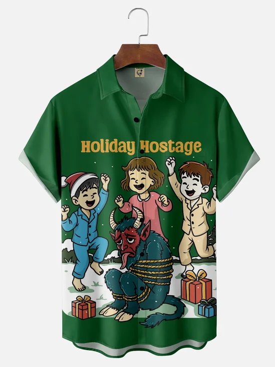 Hardaddy X Kimprut Imut Moisture-wicking Holiday Hostage Chest Pocket Casual Shirt