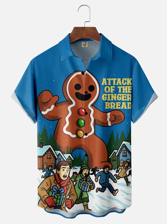 Hardaddy X Kimprut Imut Moisture-wicking Ginger Bread Chest Pocket Casual Shirt