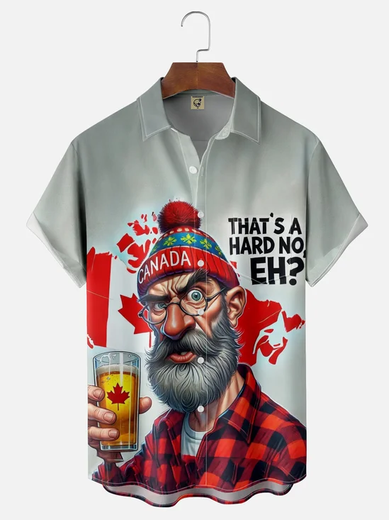 Moisture-wicking Canada Map Chest Pocket Casual Shirt