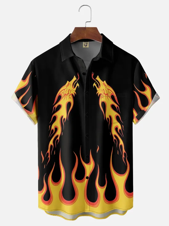 Moisture Wicking Vintage Speed ​​Flame Hawaiian Shirt