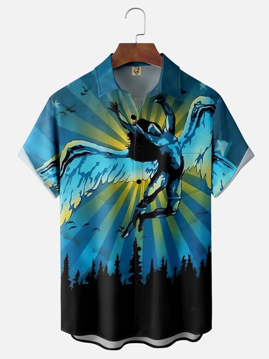 Moisture-wicking Music Festival Classic Rock Art Punk Chest Pocket Casual Shirt