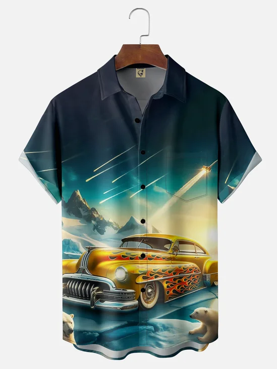 Moisture Wicking Vintage Car Hawaiian Shirt