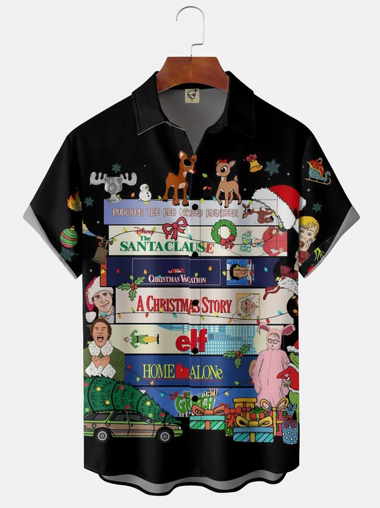 Moisture Wicking Christmas Story Movie Chest Pocket Holiday Shirt