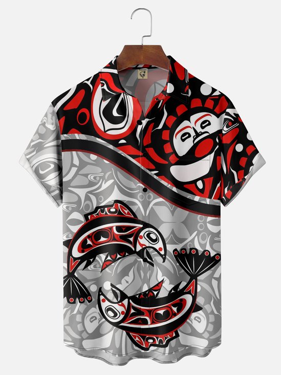 Moisture-wicking Canada Haida Ocean Strength Chest Pocket Casual Shirt