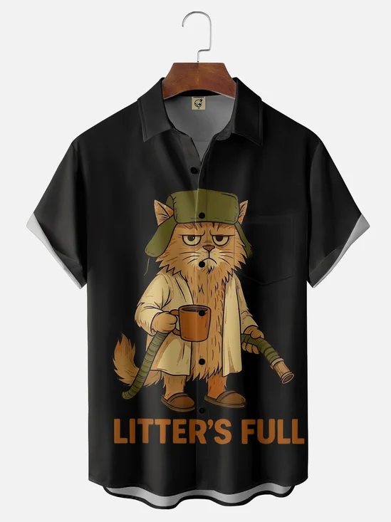 Moisture-wicking Christmas Litter‘s Full Chest Pocket Holiday Shirt