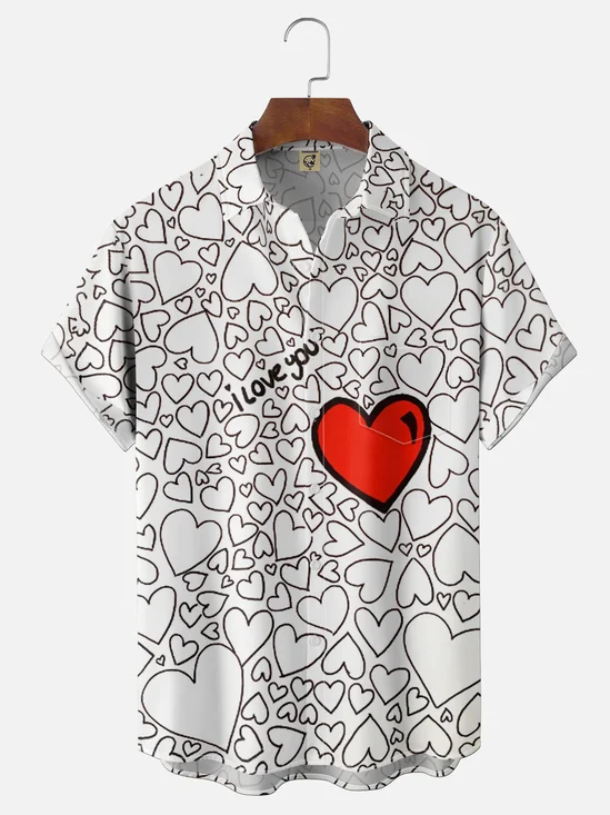 Moisture Wicking Valentine's Day Chest Pocket Holiday Shirt