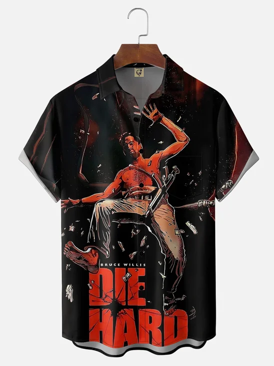 Moisture-wicking Christmas Art Die Fun Hard Chest Pocket Casual Shirt