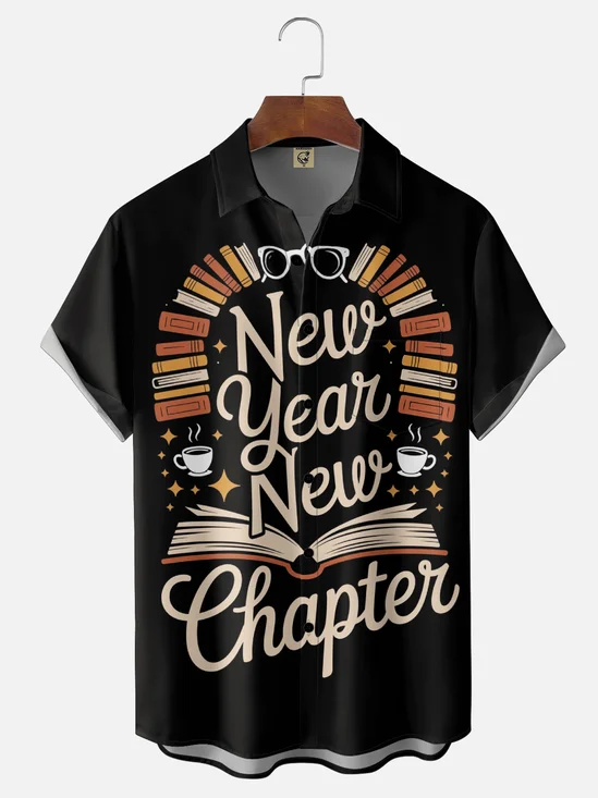 Moisture Wicking  New Year New Chapter Chest Pocket Holiday Shirt