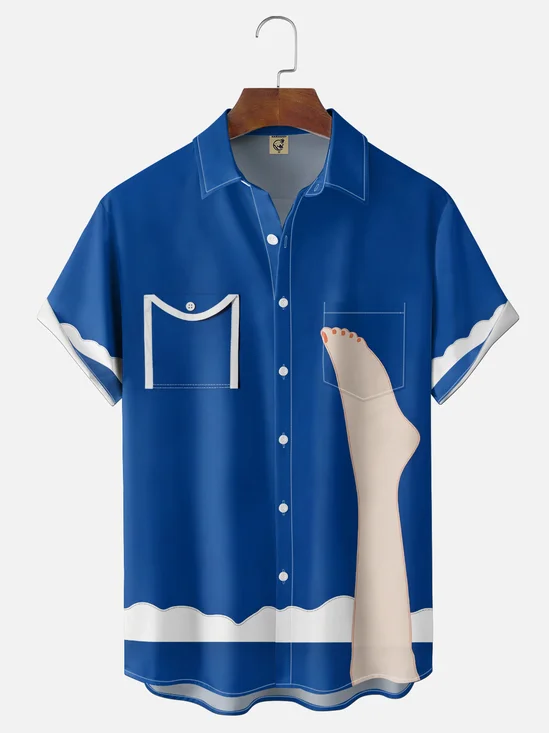 Moisture-wicking Art Body Chest Pocket Casual Shirt