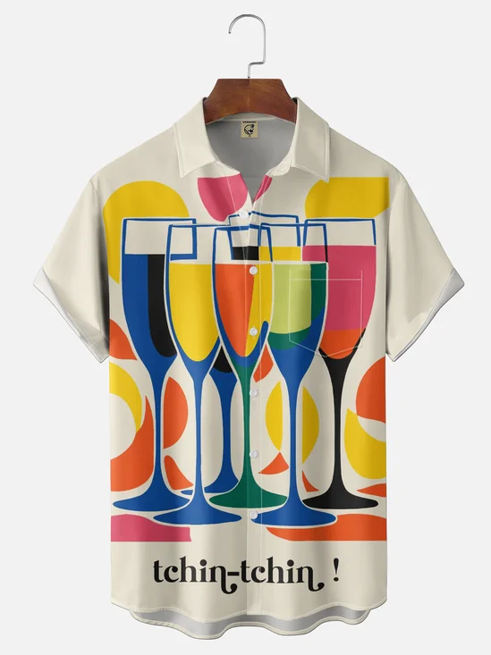 Moisture-wicking Cocktail Chest Pocket Hawaiian Shirt