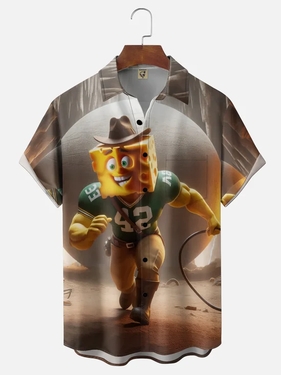 Moisture Wicking Football Green Bay Packers Chest Pocket Holiday Hawaiian Shirts