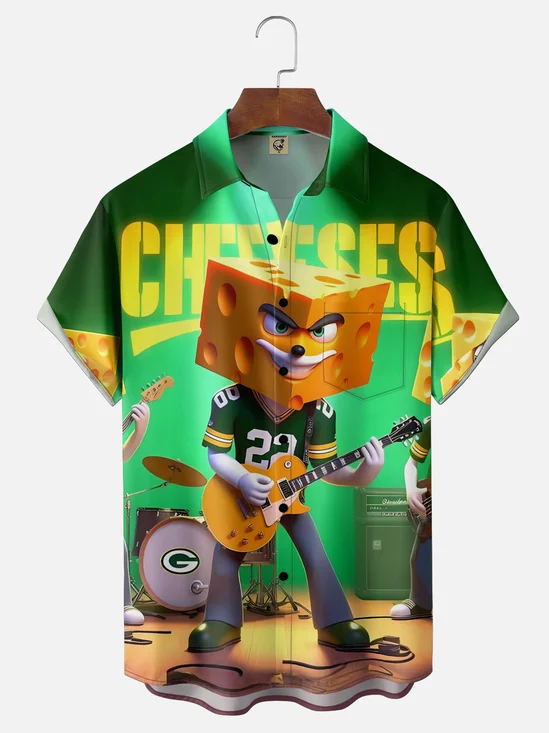 Moisture Wicking Football Green Bay Packers Chest Pocket Holiday Hawaiian Shirts