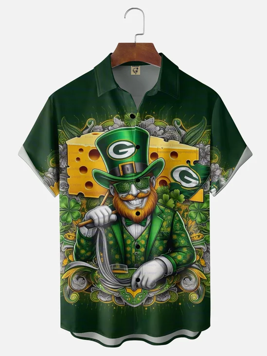 Moisture Wicking Football Green Bay Packers Chest Pocket Holiday Hawaiian Shirts