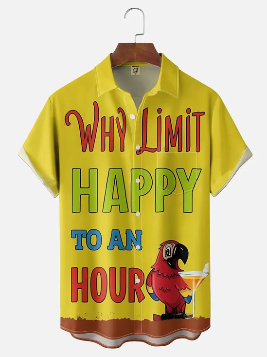 Moisture Wicking  Funny And Humorous Parrot Chest Pocket Holiday Shirt