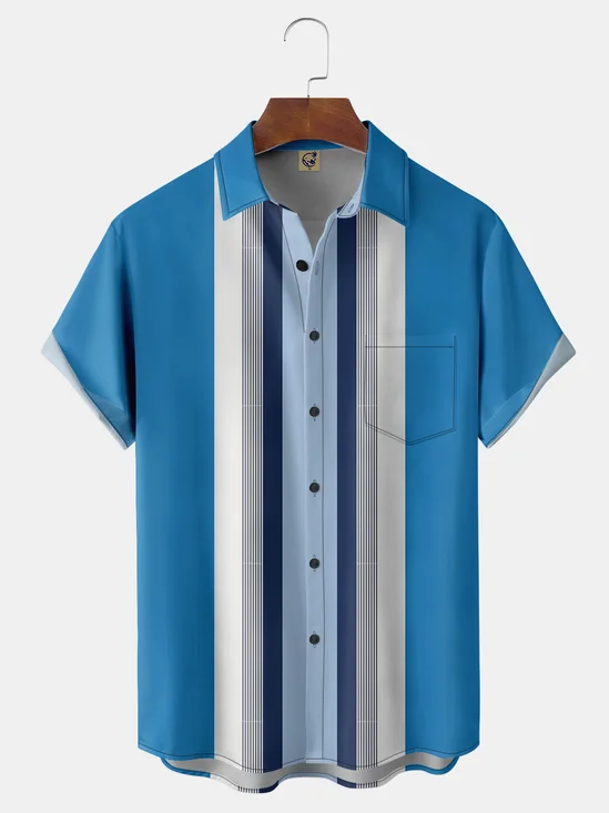 Moisture Wicking Geometry Chest Pocket Holiday Shirt