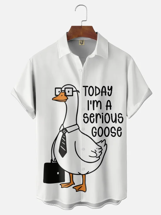 Moisture-wicking Go To Work Today Im A Serious Goose Chest Pocket Casual Shirt