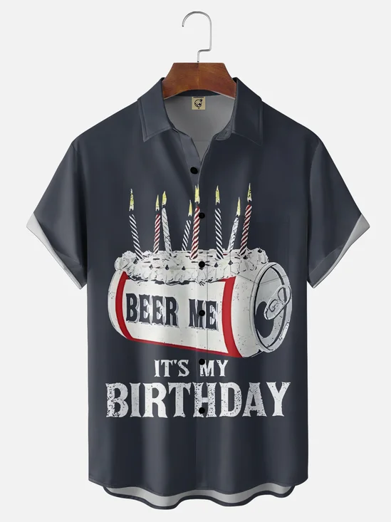 Moisture-wicking Beer Me Chest Pocket Casual Shirt