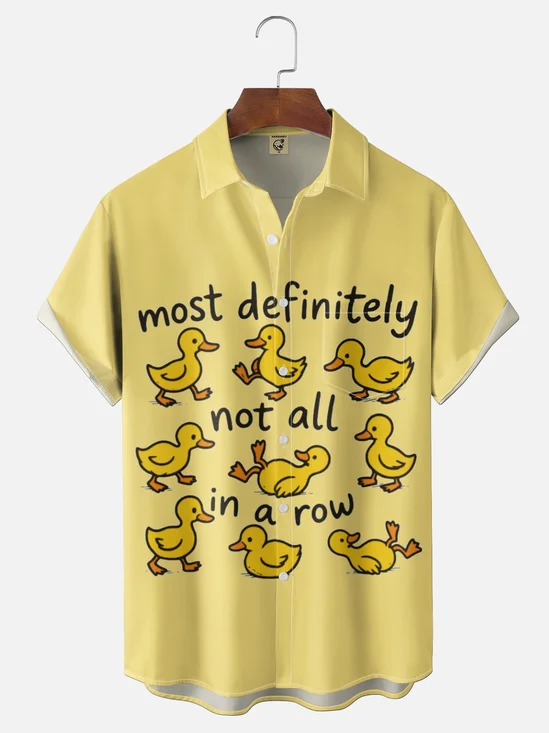 Moisture-wicking Yellow Duck Most Definitely Not All In The Row Chest Pocket Casual Shirt