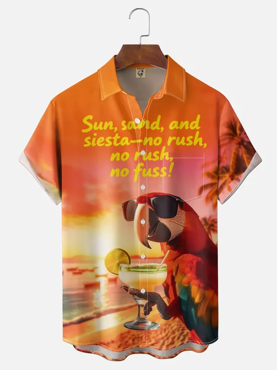 Moisture Wickin, Hawaiian Beach, Afternoon Nap, No Rush, Chest Pocket Holiday, Hawaiian Shirt