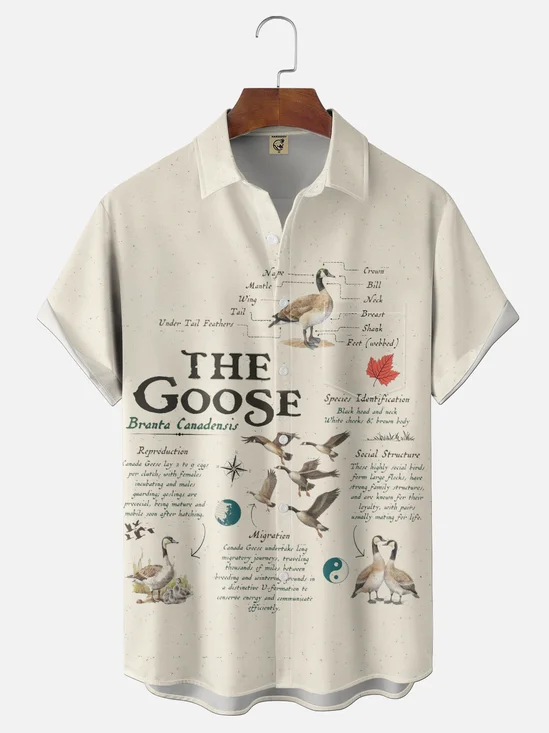 Moisture-wicking Canada Goose Maple Leaf Chest Pocket Casual Shirt