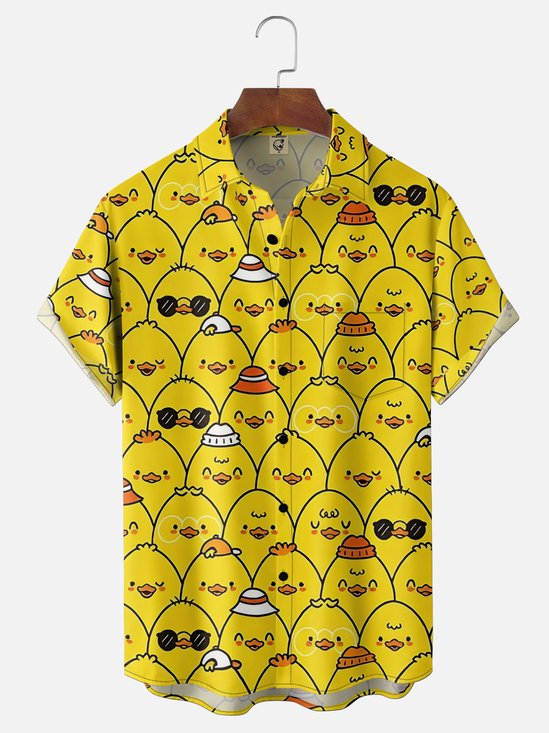 Moisture Wickin Fun Duck Chest Pocket Holiday Hawaii Shirt