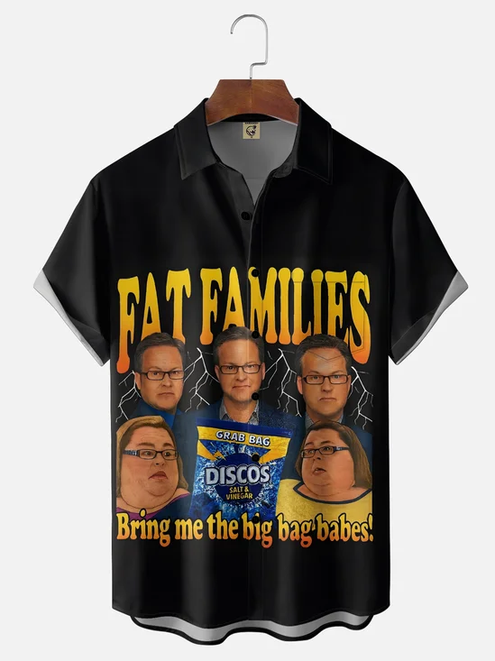 Moisture-wicking Fat Families Chest Pocket Casual Shirt