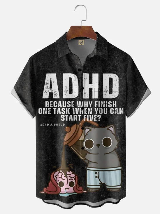 Moisture-wicking Because Why Finish One Task When You Can Start Five Chest Pocket Casual Shirt