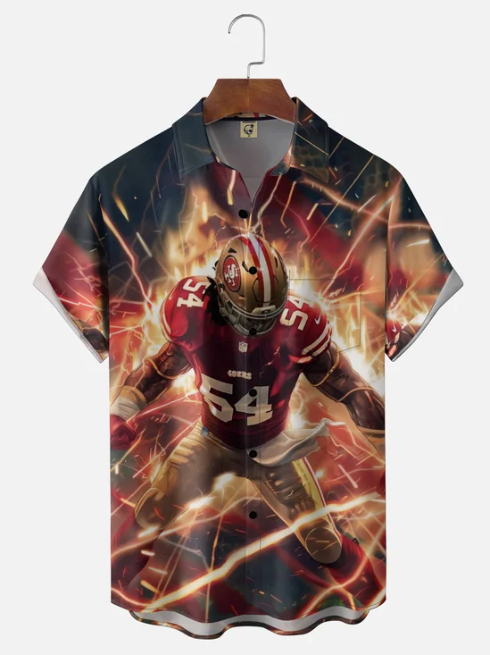 Moisture Wicking American Football San Francisco 49ers Chest Pocket Holiday Hawaii shirt