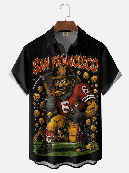 Moisture Wicking American Football San Francisco 49ers Chest Pocket Holiday Hawaii shirt