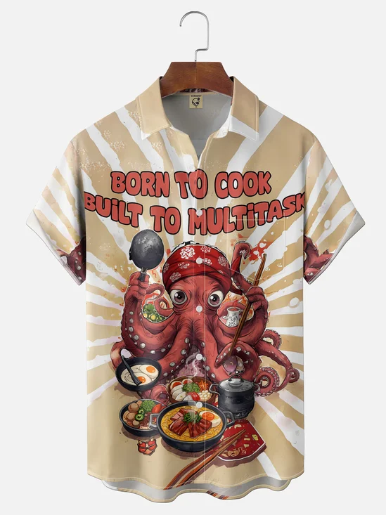 Moisture-wicking Born To Cook Built To Multitask Chest Pocket Casual Shirt