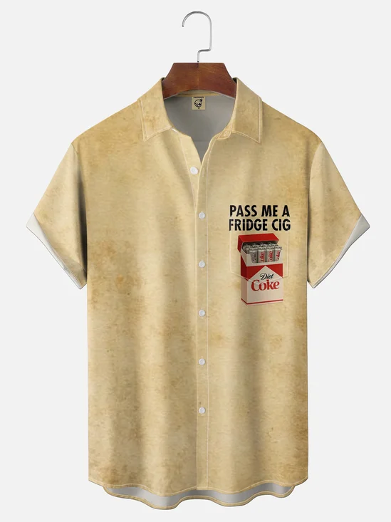 Moisture-wicking Pass Me A Fridge Cig Died Coke Chest Pocket Casual Shirt