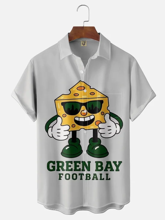 Moisture Wicking Green Bay Packers Chest Pocket Holiday Hawaiian Shirt