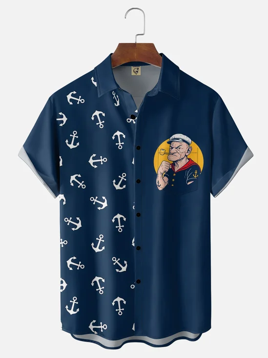 Hardaddy X Contatoeoli Studio Moisture-wicking Marine Sailor Chest Pocket Casual Shirt