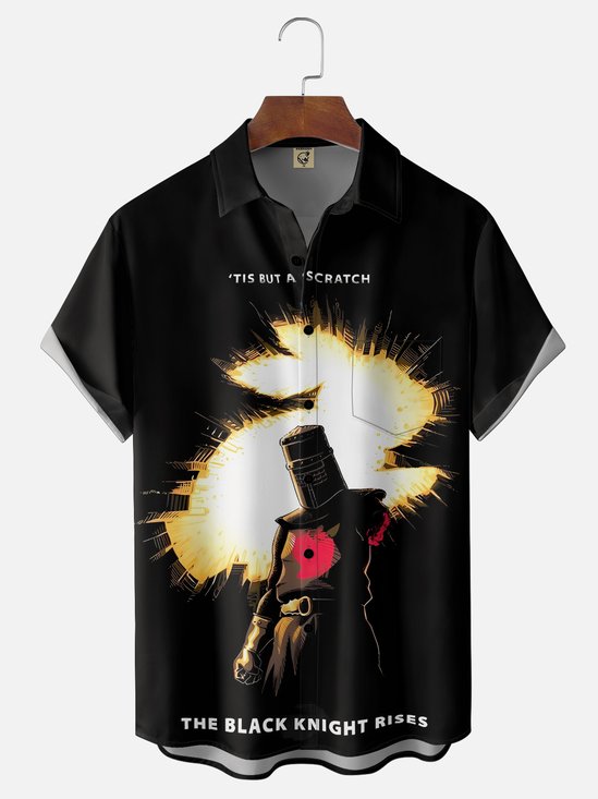 Moisture-wicking The Black Knight Rises Chest Pocket Casual Shirt