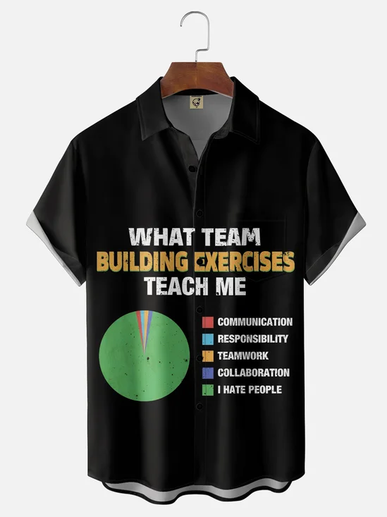 Moisture-wicking What Team Building Exercises Teach Me Chest Pocket Casual Shirt