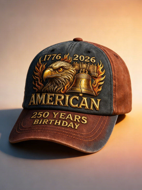 American 250th Anniversary Independent Day Patriotic Print Baseball Cap