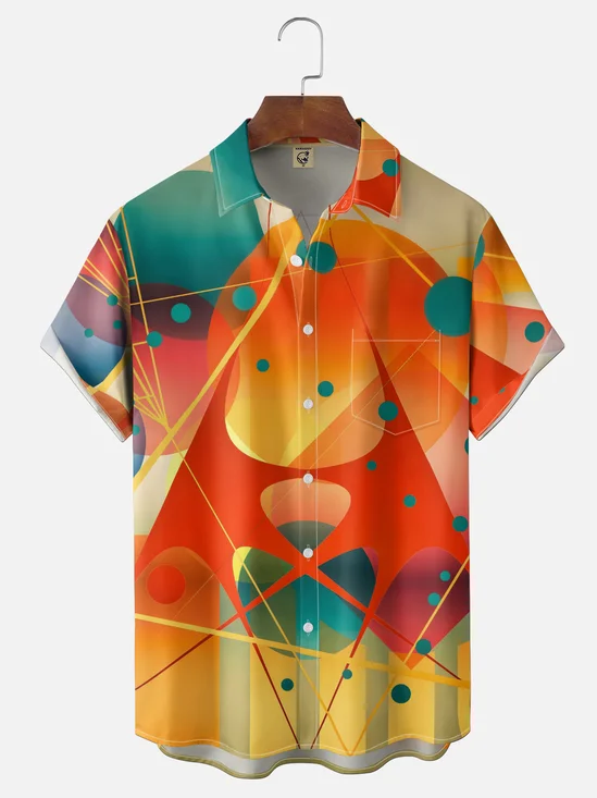 Hardaddy X Clemens Niewoehner Moisture-wicking Geomatric Chest Pocket Casual Shirt