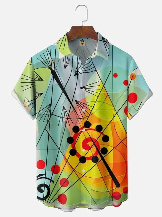 Hardaddy X Clemens Niewoehner Moisture-wicking Gradient Geometric Chest Pocket Casual Shirt