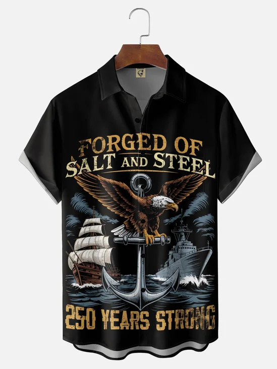 Moisture-wicking 250th Anniversary Independent Day American Army Navy Patriotic Shirt