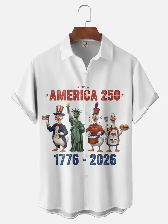 Moisture-wicking 250th Anniversary Independent Day American Flag USA Freedom Patriotic Shirt