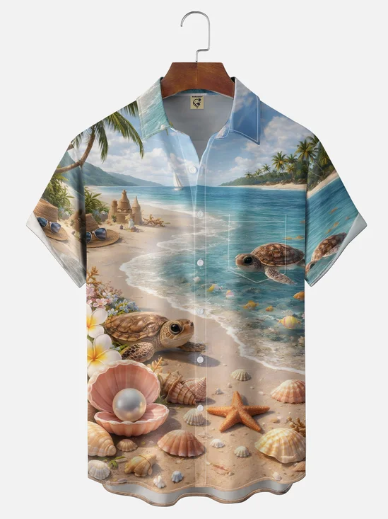 Moisture-wicking Turtle Beach Chest Pocket Casual Shirt