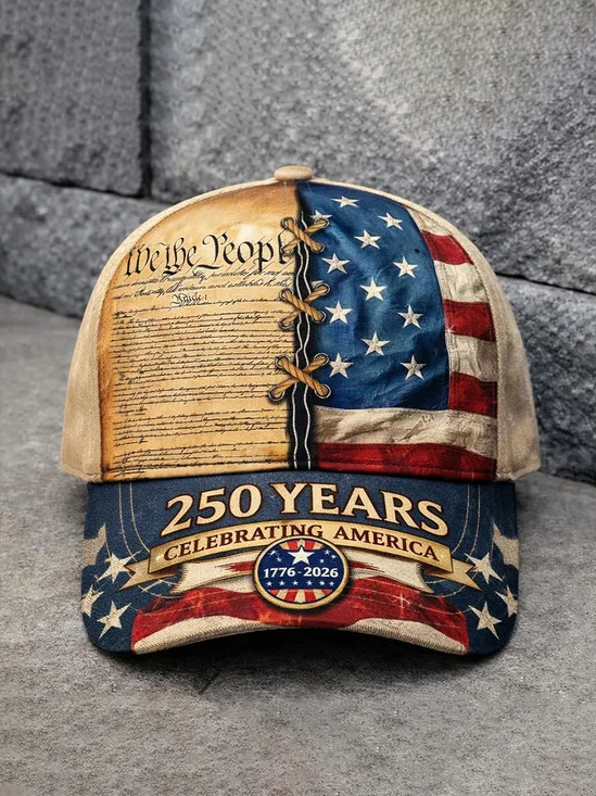 American 250th Anniversary Independent Day Veterans Patriotic Print Baseball Cap