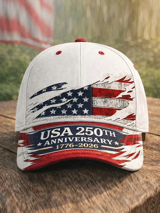 American 250th Anniversary Independent Day Veterans Patriotic Print Baseball Cap