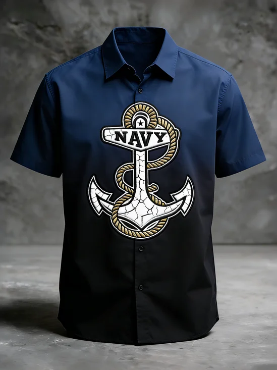 Moisture-wicking Marine Navy Veterans Chest Pocket Patriotic Shirt