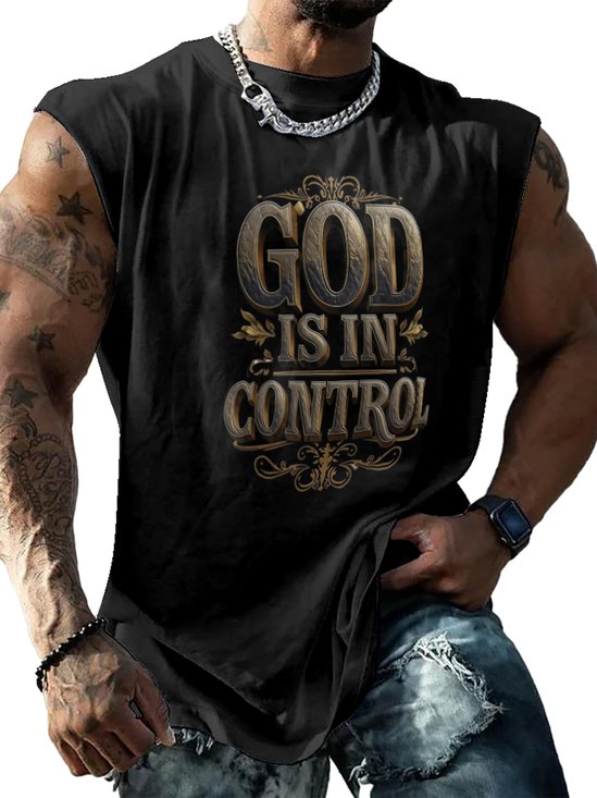 Easter God is in Control Crewneck Tank Tops Sleeveless Shirt