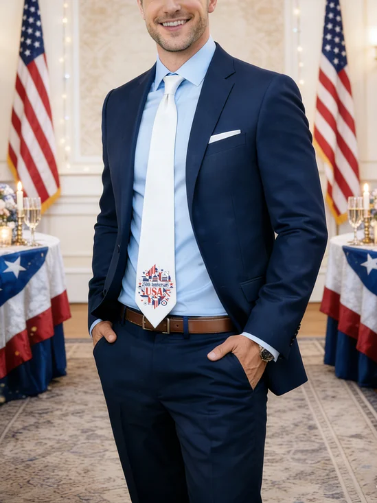 American 250th Anniversary Independent Day Patriotic Neck Tie